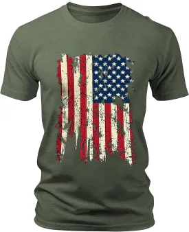 4th of July Flag T-Shirt Independence Day Patriotic Shirt Funny Shirt Short Sleeve Tshirt Independence Day Swim