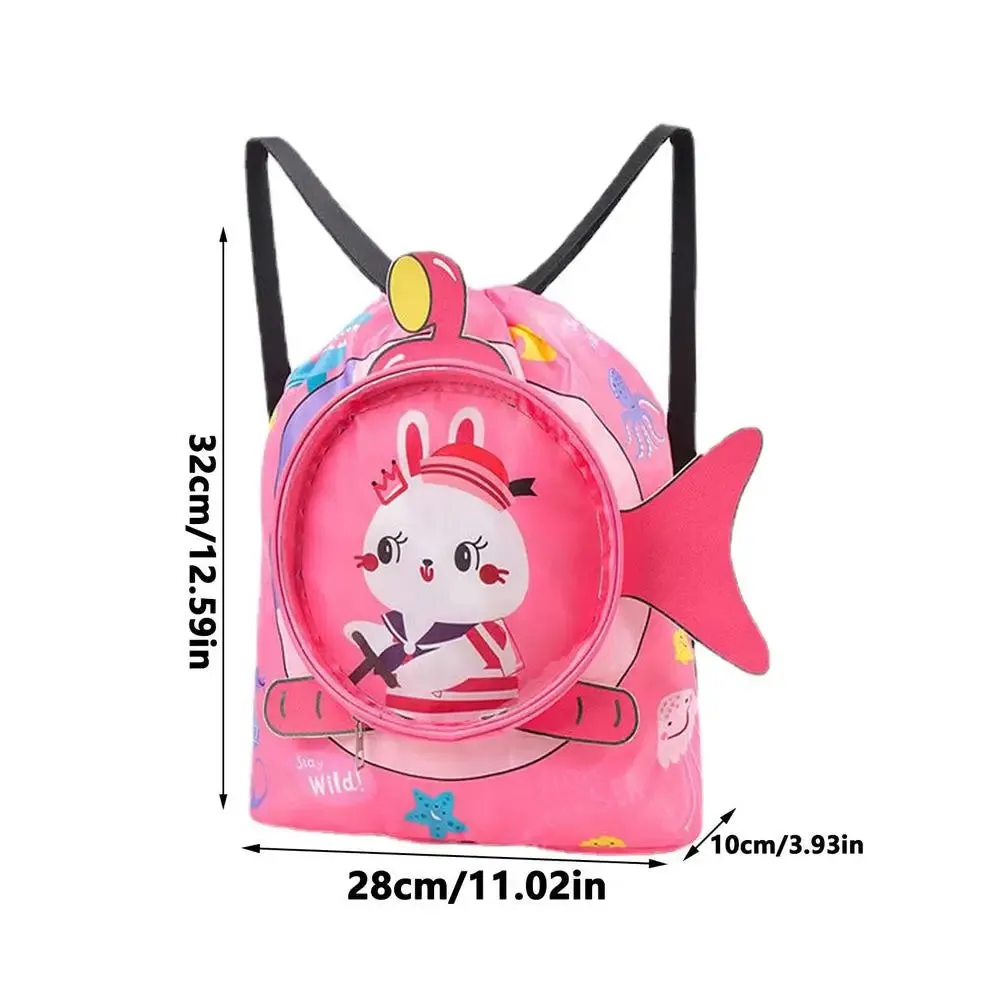 Adorable Waterproof Animal Print Girls' Beach Backpack with Compartments