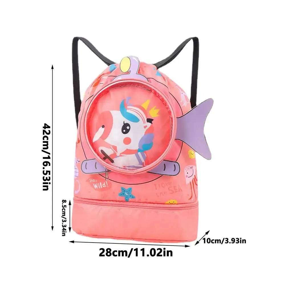 Adorable Waterproof Animal Print Girls' Beach Backpack with Compartments