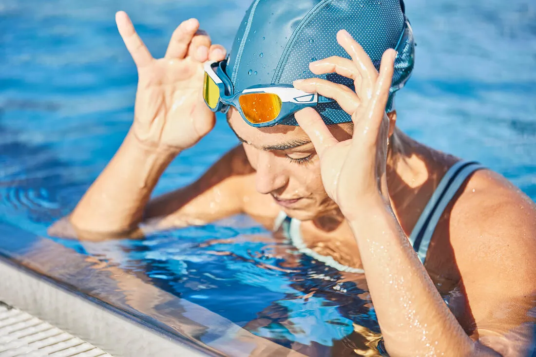 Adult & Kid's Swimming Goggles Mirrored Lenses Size S - 500 Spirit