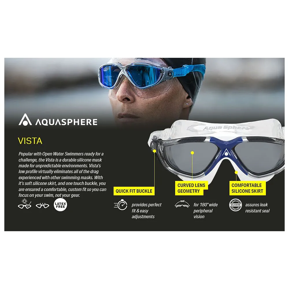 AquaSphere Vista Swim Mask - Black/Dark Grey