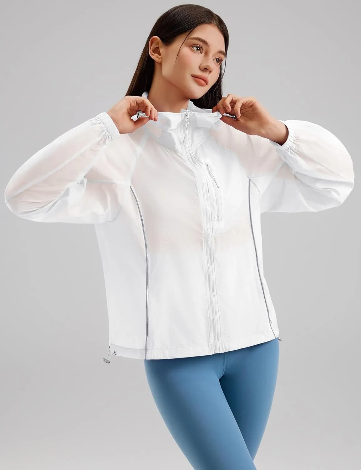 Avoogue Women's UPF 50  Sun Protection UV Jacket Full Zip Lightweight Jacket Athletic Workout Hoodie