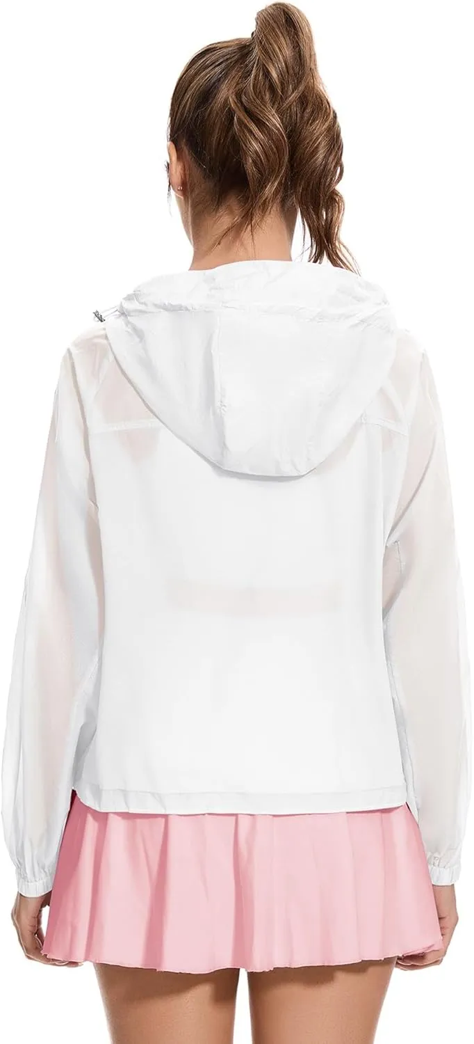Avoogue Women's UPF 50  Sun Protection UV Jacket Full Zip Lightweight Jacket Athletic Workout Hoodie