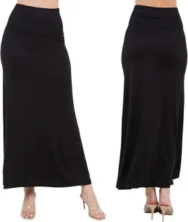 Azules High Waisted Maxi Skirts for Women - Standard & Plus Size Ankle Length Skirt - Formal & Casual Long Skirt for Women