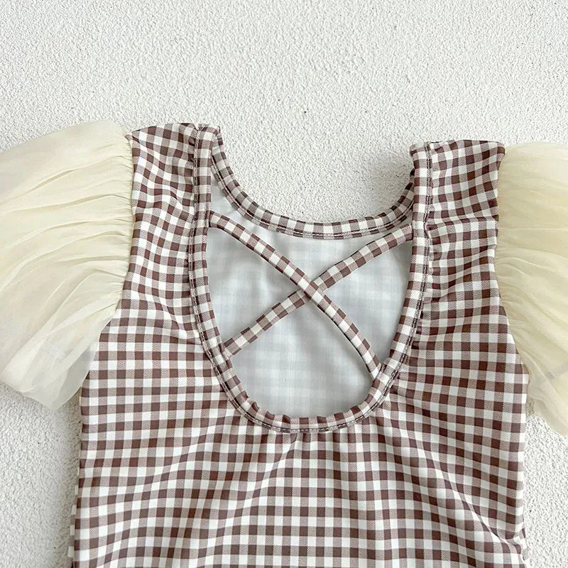 Baby Girl Lace Sleeve Swimsuit