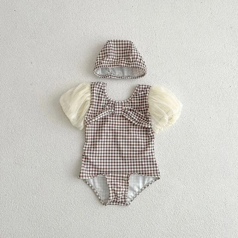 Baby Girl Lace Sleeve Swimsuit