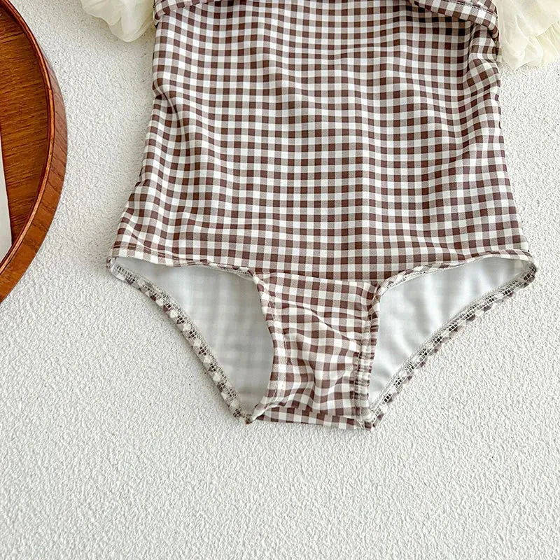 Baby Girl Lace Sleeve Swimsuit