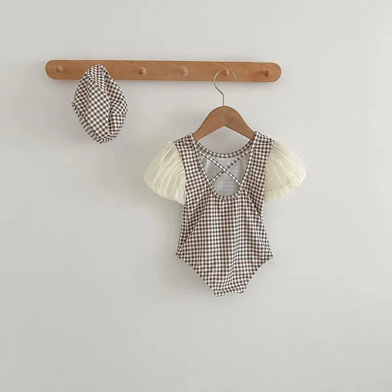 Baby Girl Lace Sleeve Swimsuit