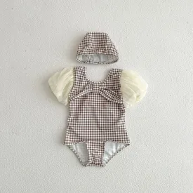 Baby Girl Lace Sleeve Swimsuit