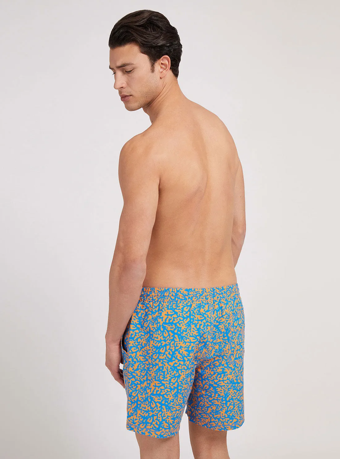 Blue Pixel Woven Medium Swim Trunks