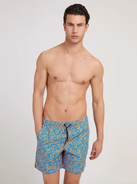 Blue Pixel Woven Medium Swim Trunks