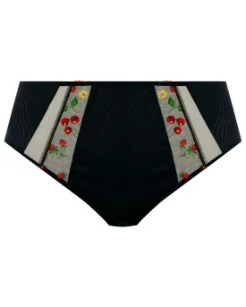 Elomi Samira Black Embroidered Full Brief