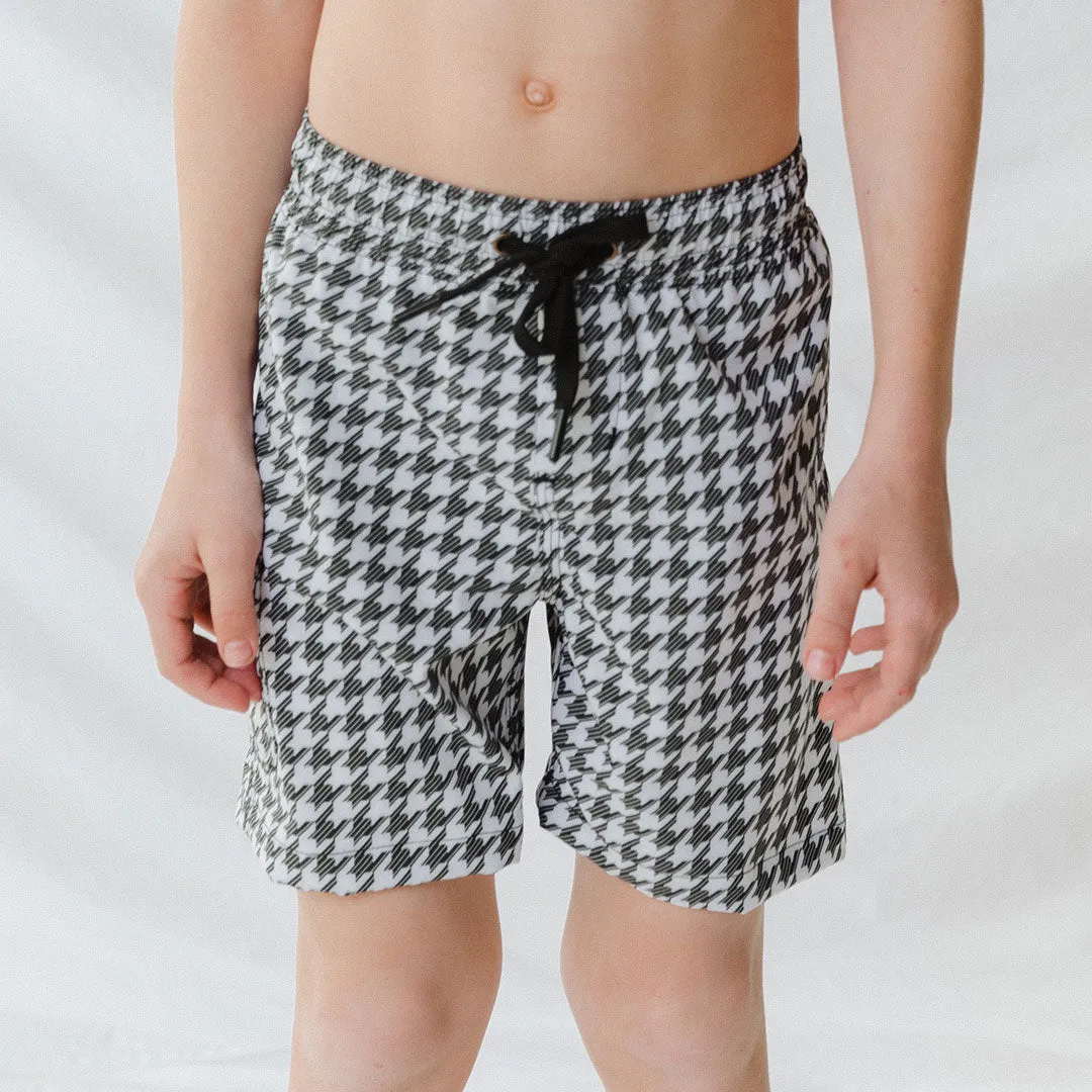 Houndstooth Jr. Swim Trunks