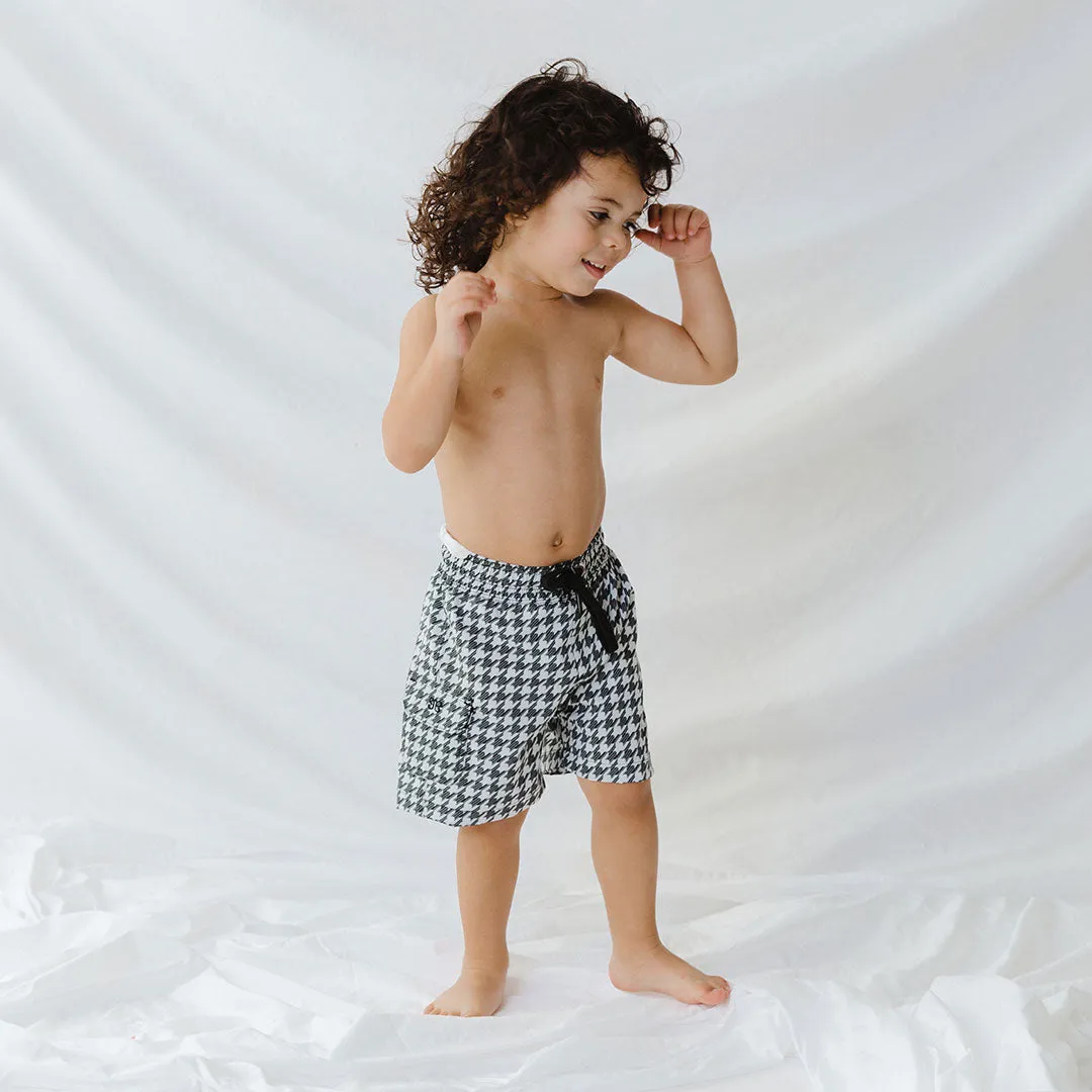 Houndstooth Jr. Swim Trunks