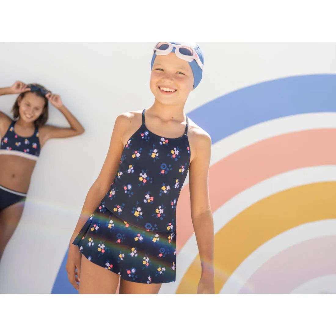 Lila All Oto 100 Girls Swimming One-Piece Swimsuit/Skirt