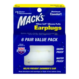 Mack's Pillow Soft Silicone Putty Earplugs, 2 Pair