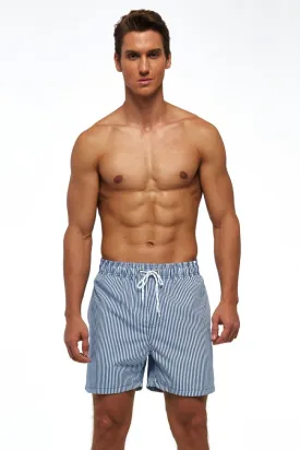 Men's Blue Striped Beach Shorts
