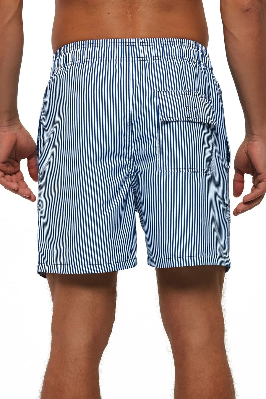 Men's Blue Striped Beach Shorts