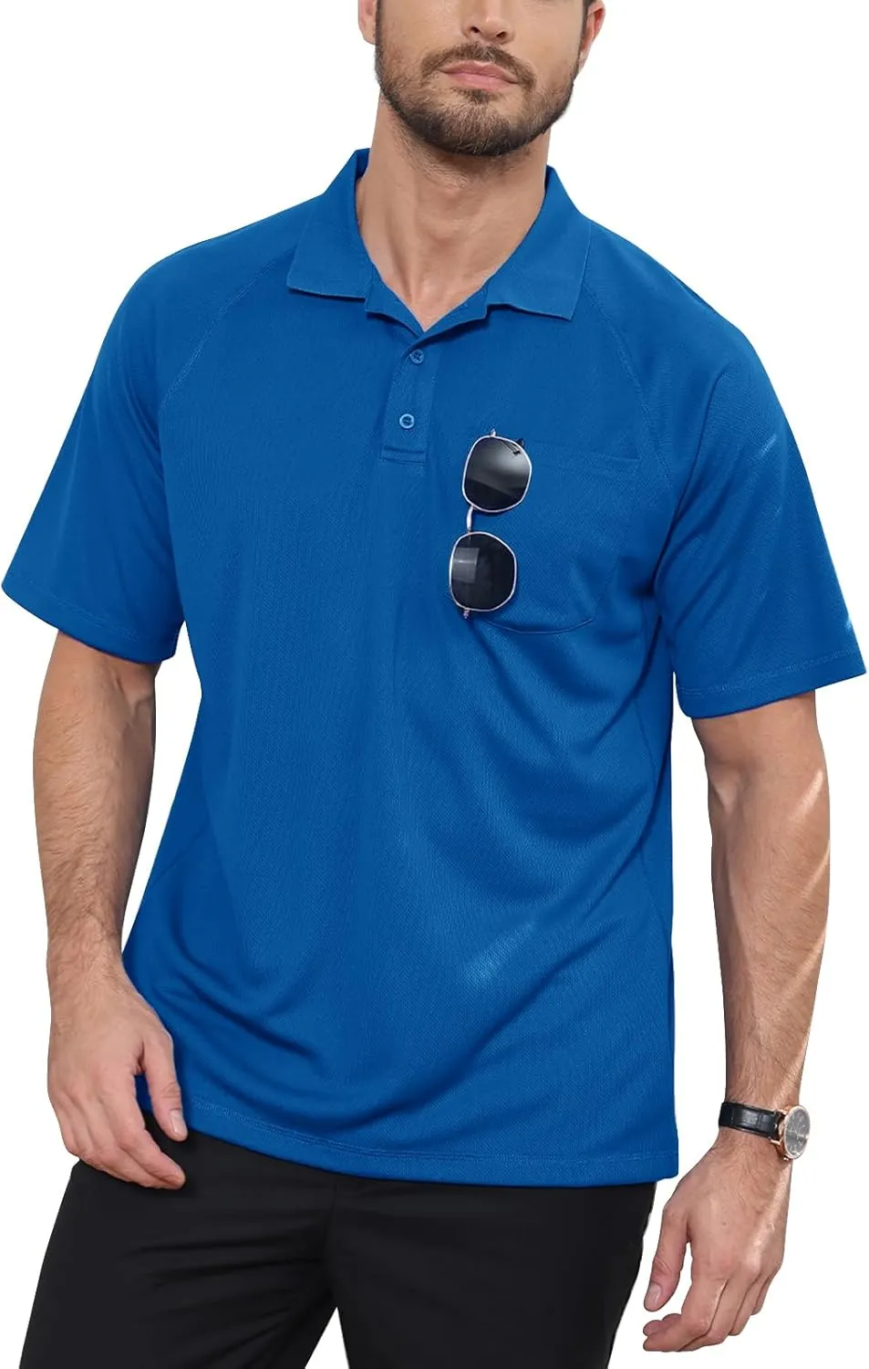 MOHEEN Men's Moisture-Wicking Golf Polo Shirts - Sun Protection Dry Fit M-7XL