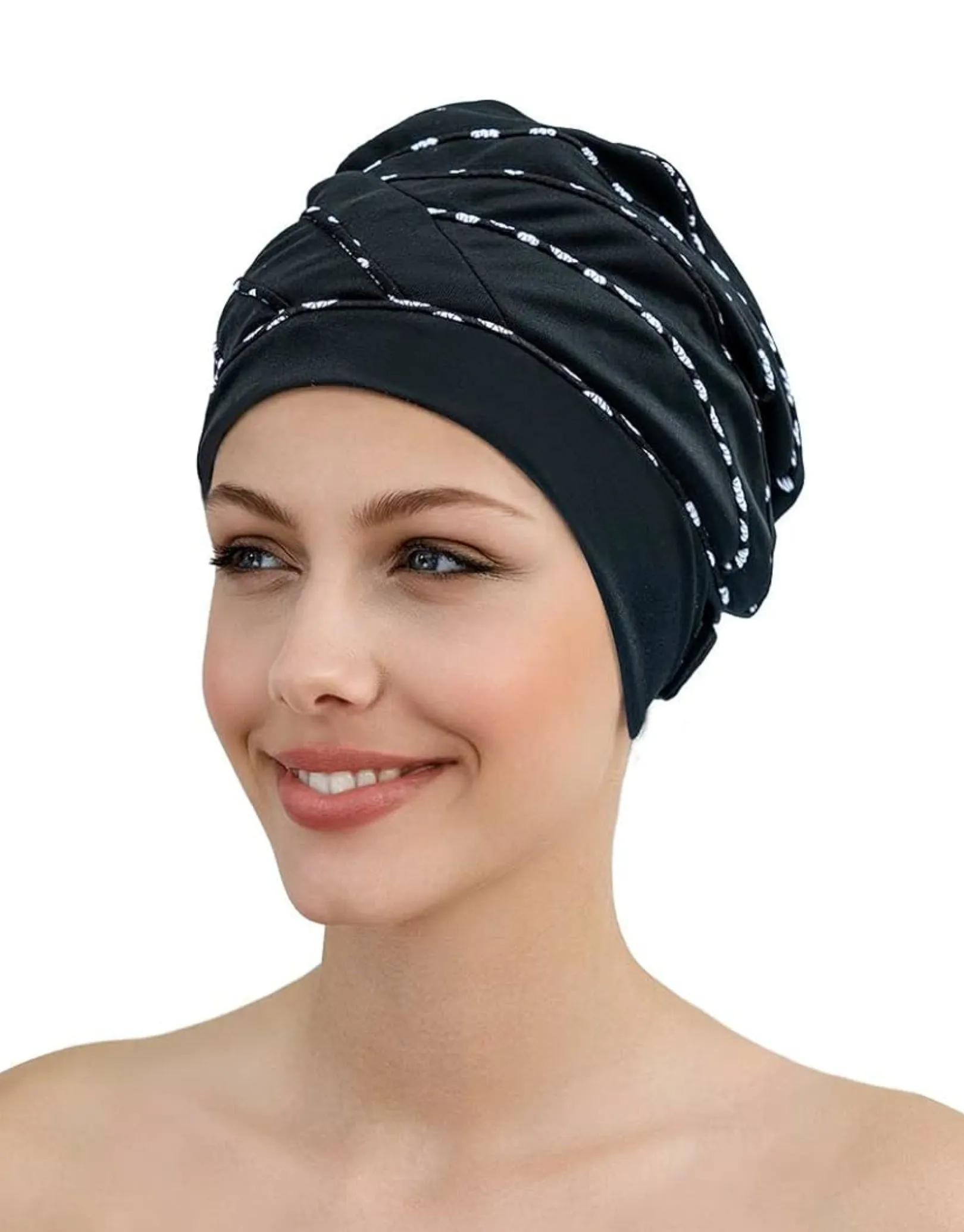 Piped Fabric Swim Cap