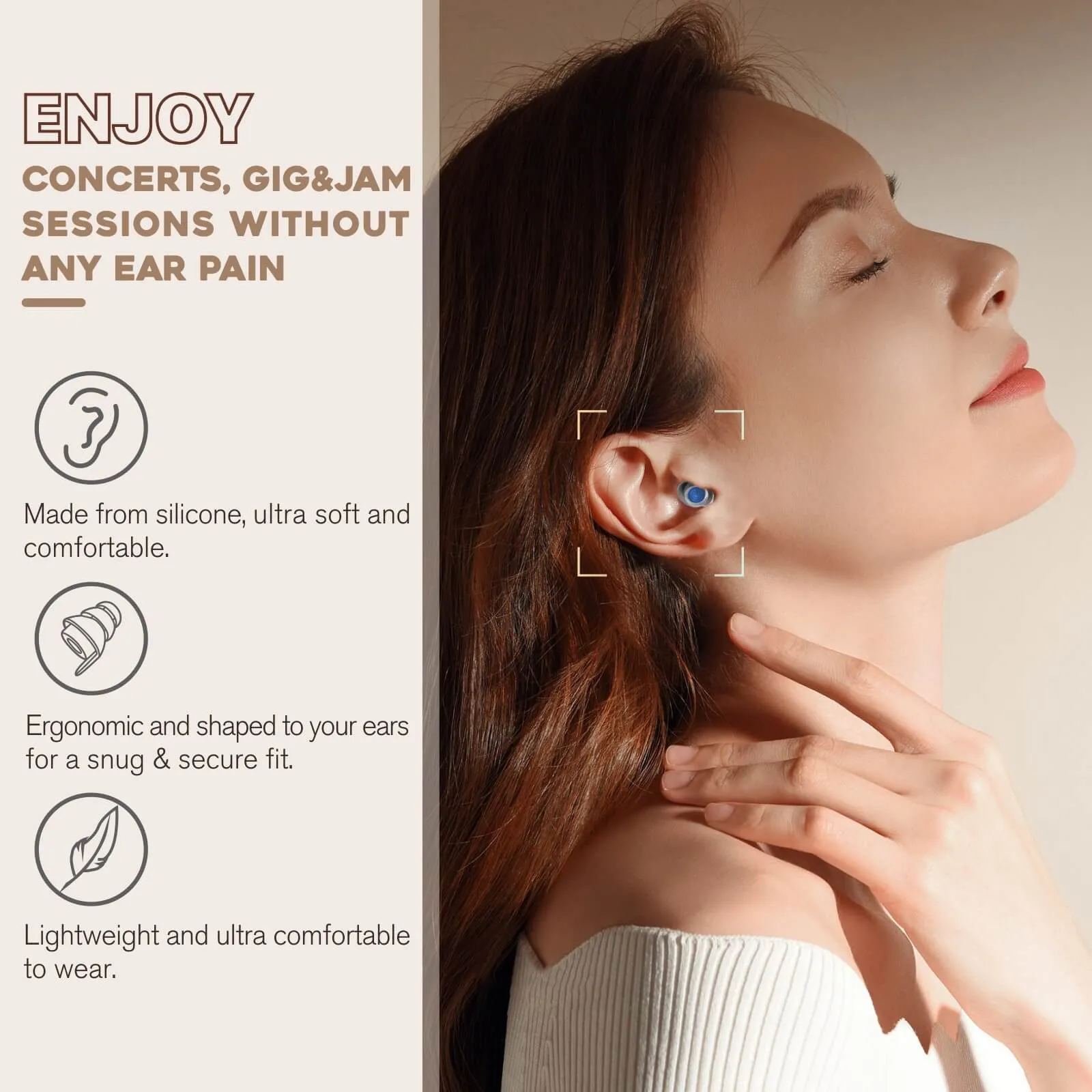 Pure Music - Hearprotek 23db & 26db Noise Reduction High Fidelity Concert Ear Plugs