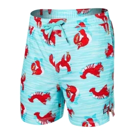 SAXX 5-Inch Oh Buoy 2N1 Volley Lobster Lounger Swim Trunks - Aqua