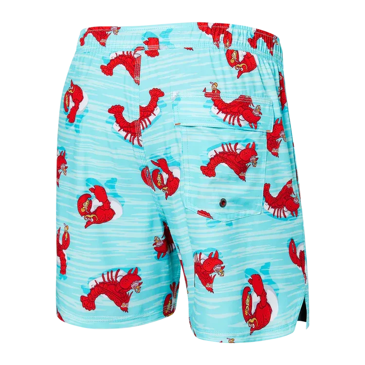 SAXX 5-Inch Oh Buoy 2N1 Volley Lobster Lounger Swim Trunks - Aqua