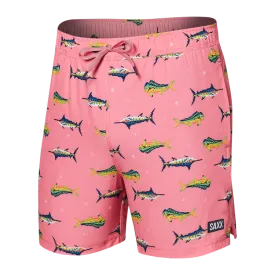 SAXX 5-Inch Oh Buoy 2N1 Volley Trophy Catch Swim Trunks - Flamingo