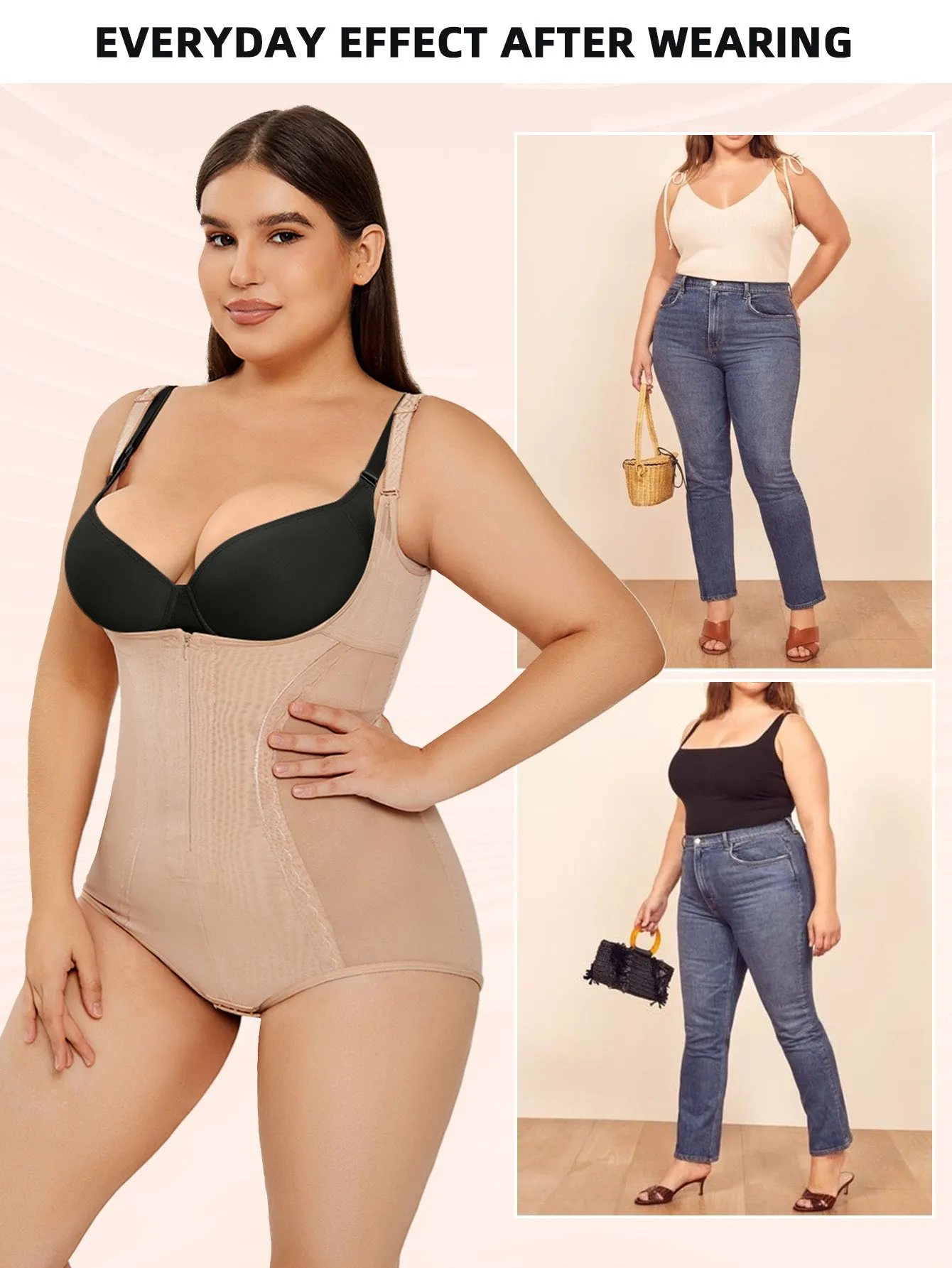 Sheer Mesh Slim Body Shaper Plus Size