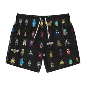 Shoosty® Bugs Black Swim Trunks (AOP)