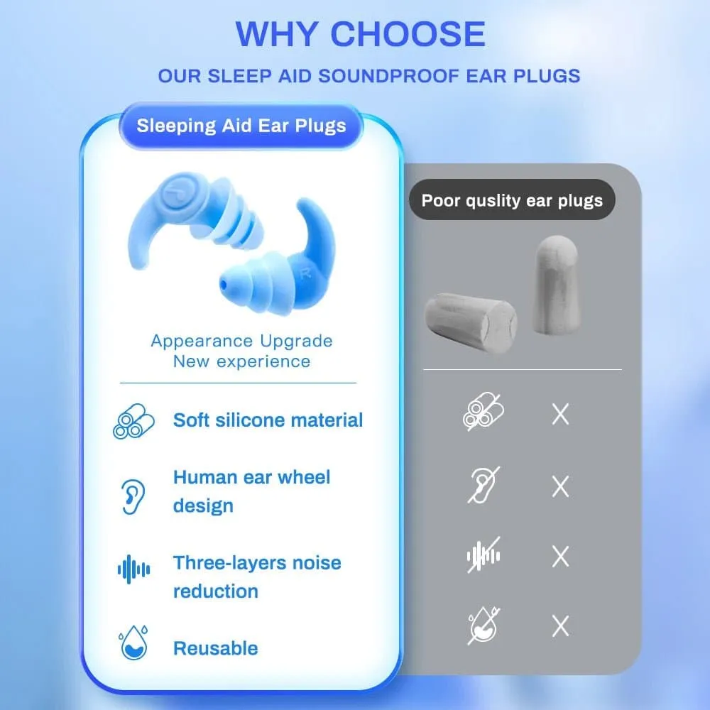 Silicone Earplugs for Peaceful Sleep & Noise Blocking