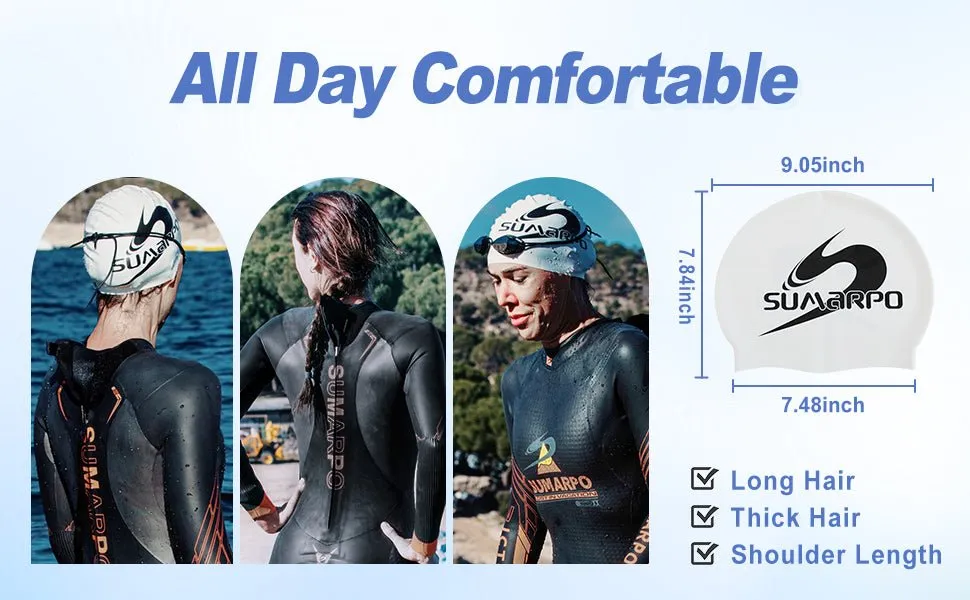 SUMARPO - Stripe Silicon Swim Cap