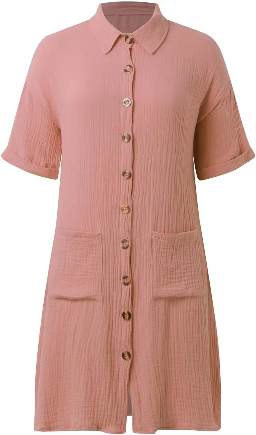 Summer Dresses for Women 2025 Linen Button Down Shirt Dress Midi Sundress Casual Summer Loose Cover Up Vacation Beach