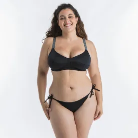 Swimsuit Top w/ Comfortable Fabric Underwire - Astrid Balconette Black
