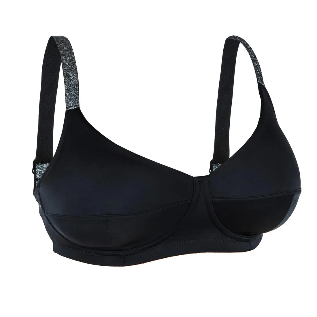 Swimsuit Top w/ Comfortable Fabric Underwire - Astrid Balconette Black