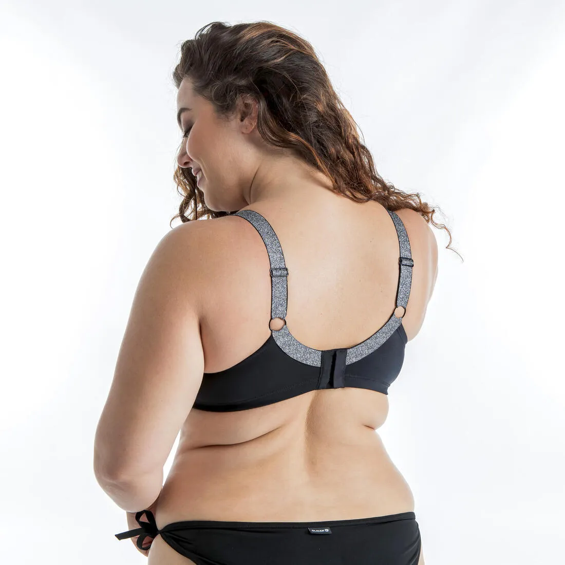 Swimsuit Top w/ Comfortable Fabric Underwire - Astrid Balconette Black