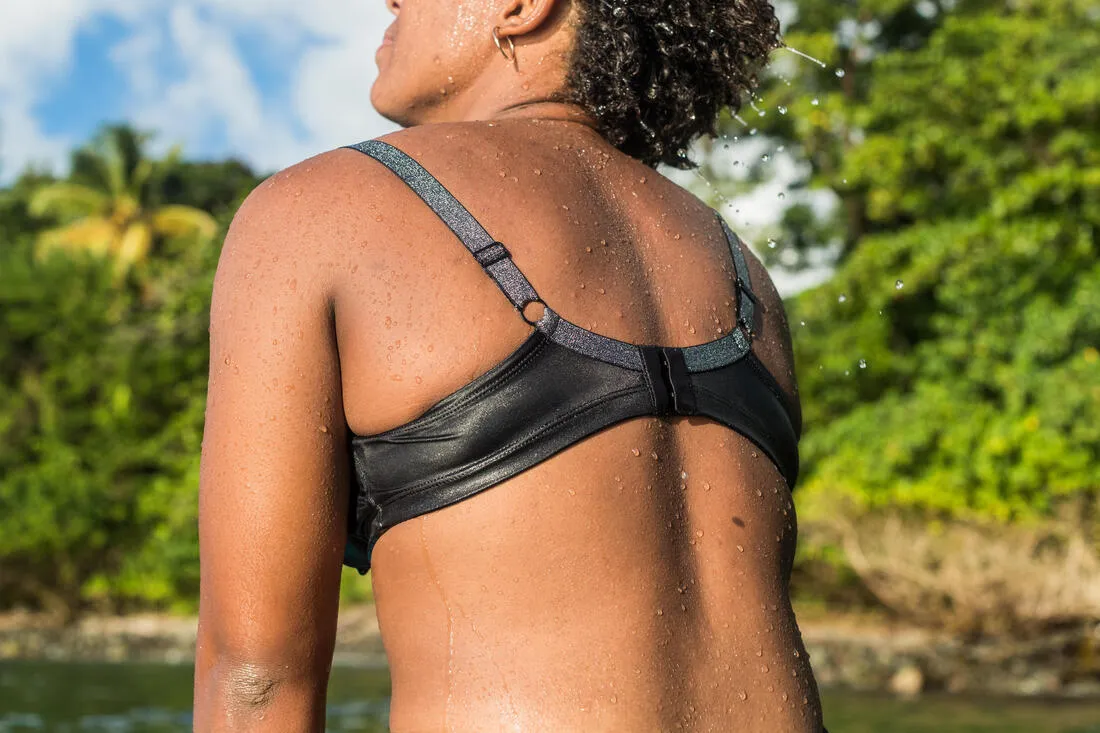 Swimsuit Top w/ Comfortable Fabric Underwire - Astrid Balconette Black