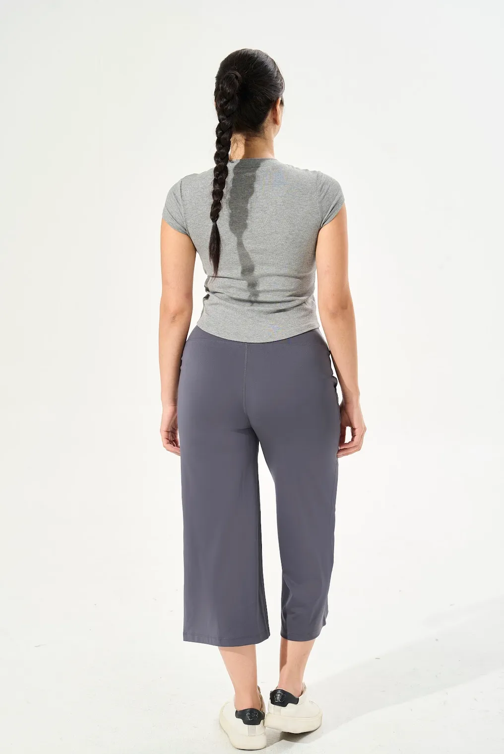 Tangs Display - [Petite Collection] Cooling & Buttery Soft Lush Cropped Pants With Stretchable Waistband & Pockets