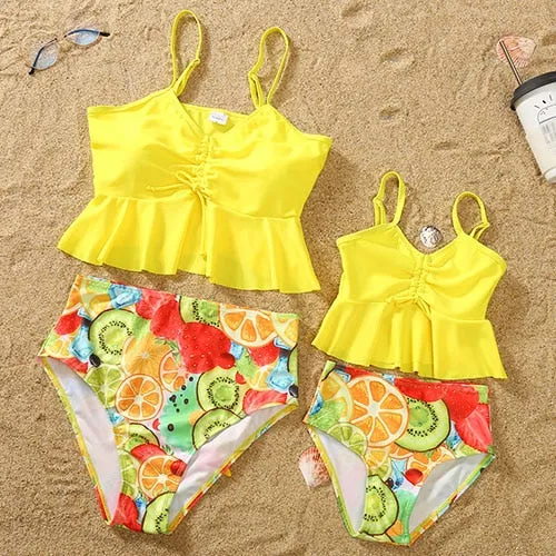 VenusFox Fashion Mommy And Me Clothes Family Swimwear For Mother Daughter Swimsuit Matching Bikini Women Girls Clothes
