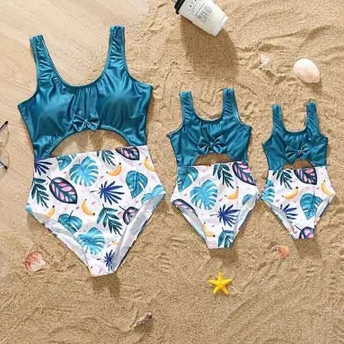 VenusFox Fashion Mommy And Me Clothes Family Swimwear For Mother Daughter Swimsuit Matching Bikini Women Girls Clothes
