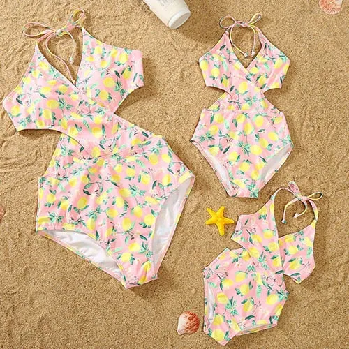 VenusFox Fashion Mommy And Me Clothes Family Swimwear For Mother Daughter Swimsuit Matching Bikini Women Girls Clothes
