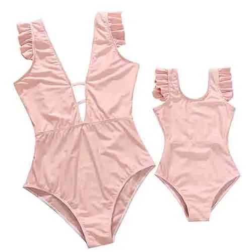 VenusFox Fashion Mommy And Me Clothes Family Swimwear For Mother Daughter Swimsuit Matching Bikini Women Girls Clothes
