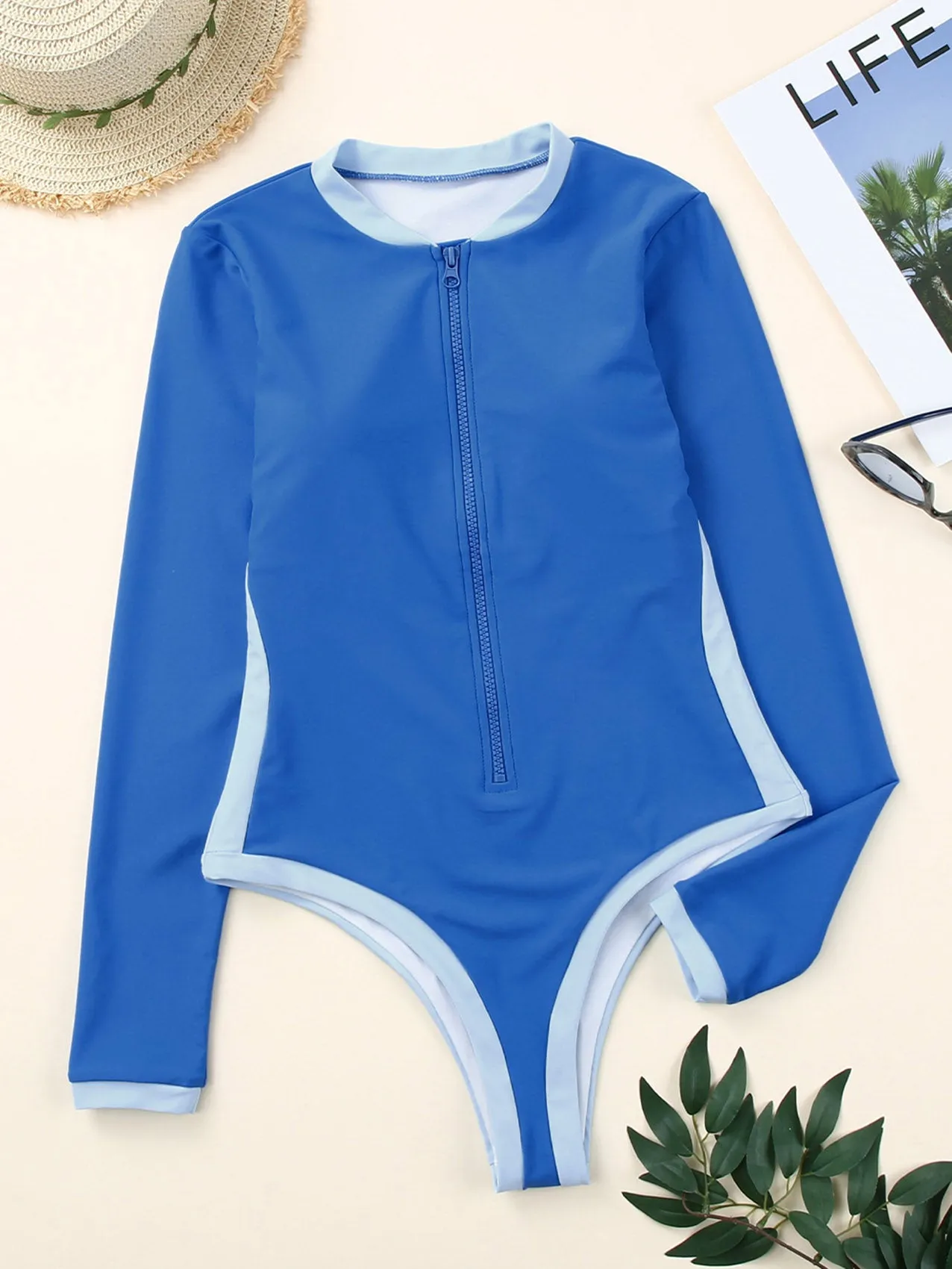 Women's long sleeve sun protection swimsuit Prevent rash UPF50 