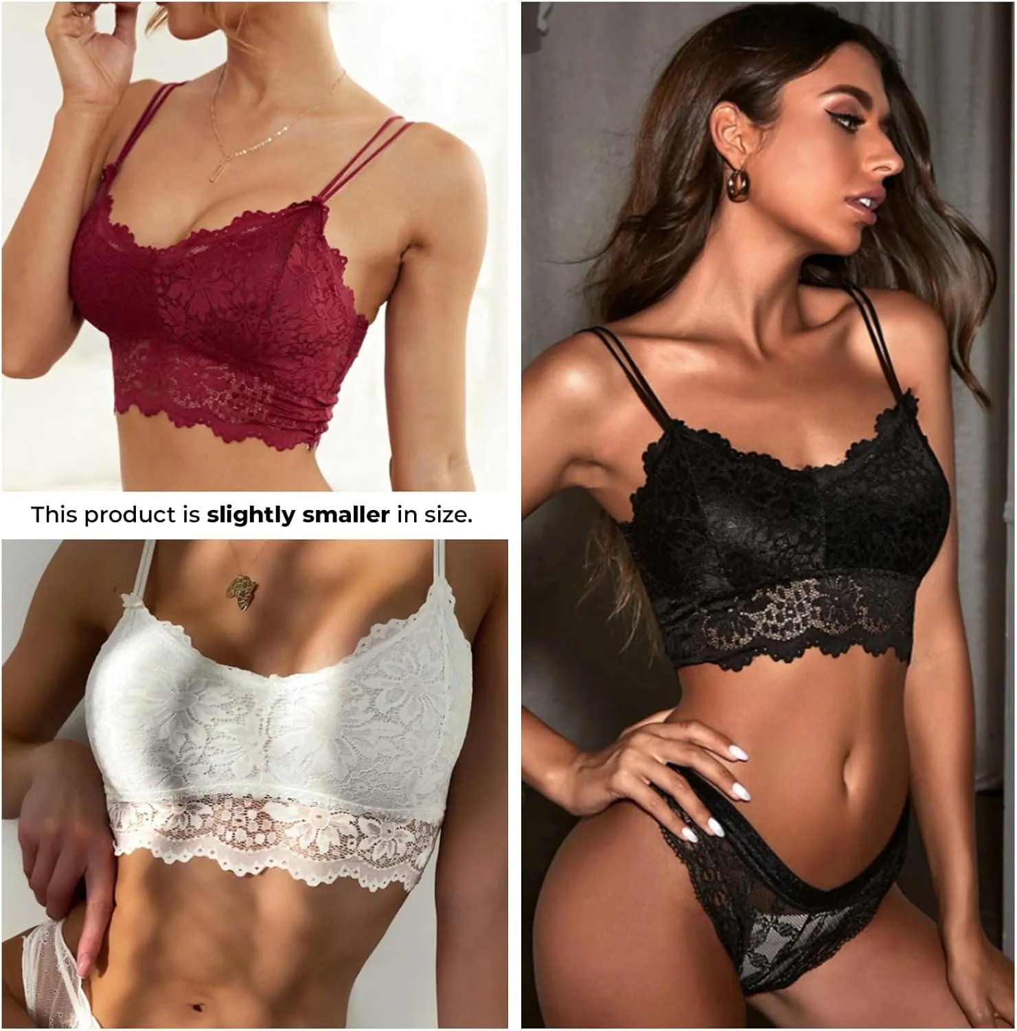 Womens Sexy Lace Camisole Bralette Top with Thin Shoulder Straps Chest Wrap Tops for Outerwear Bralette Crop Top