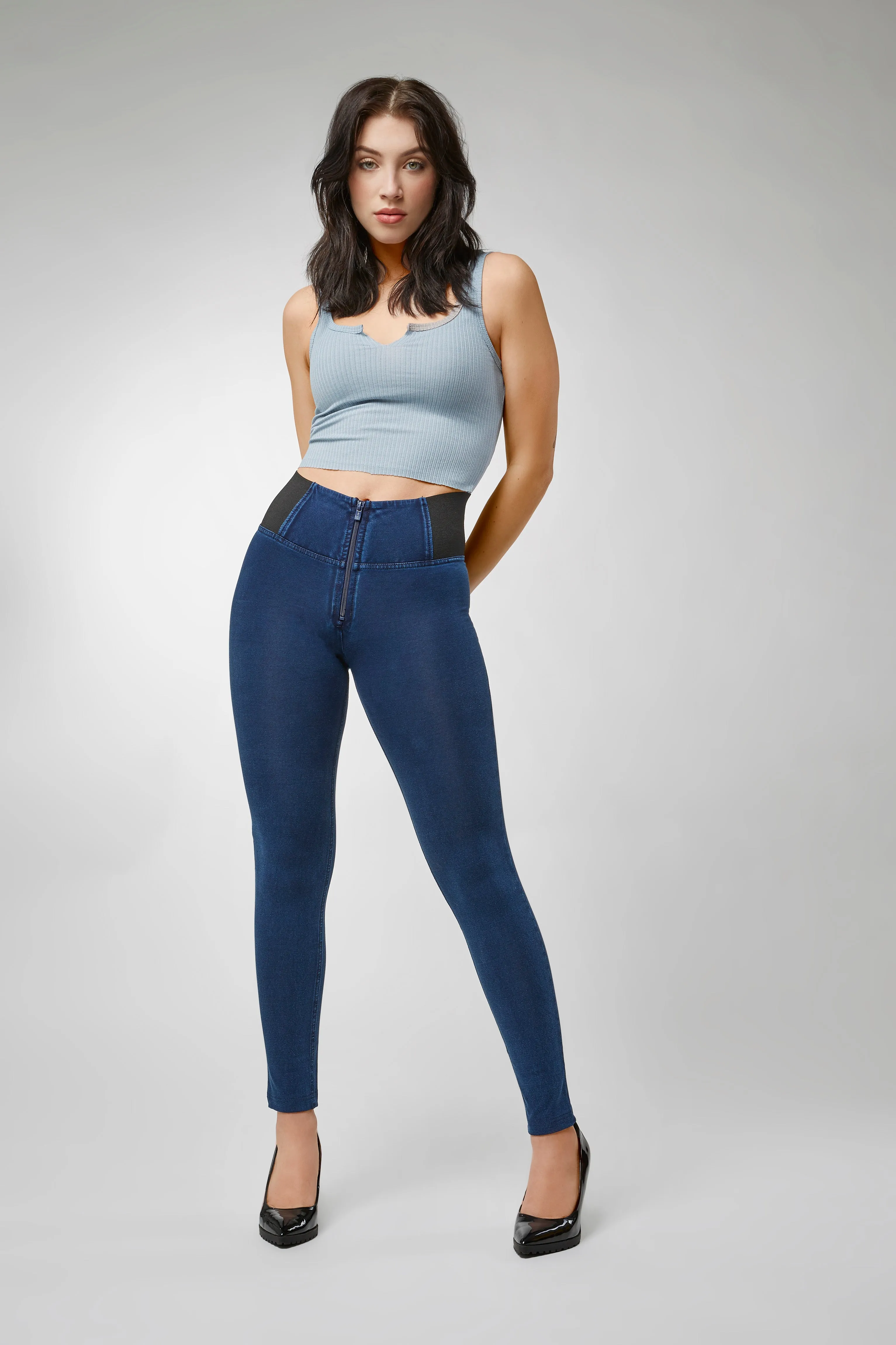 WR.UP® Denim - High Rise Full Length Elastic Side - Dark Rinse