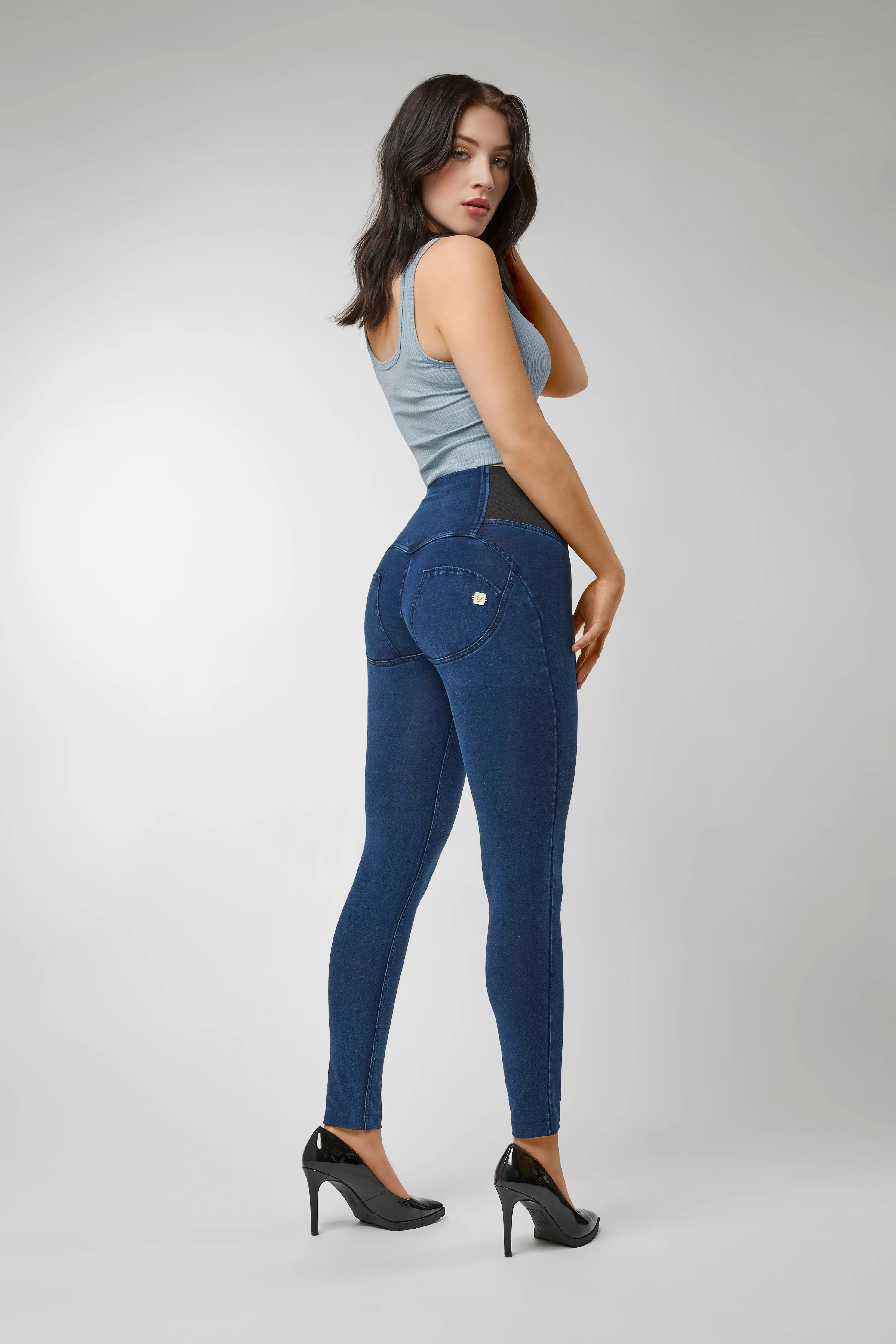 WR.UP® Denim - High Rise Full Length Elastic Side - Dark Rinse