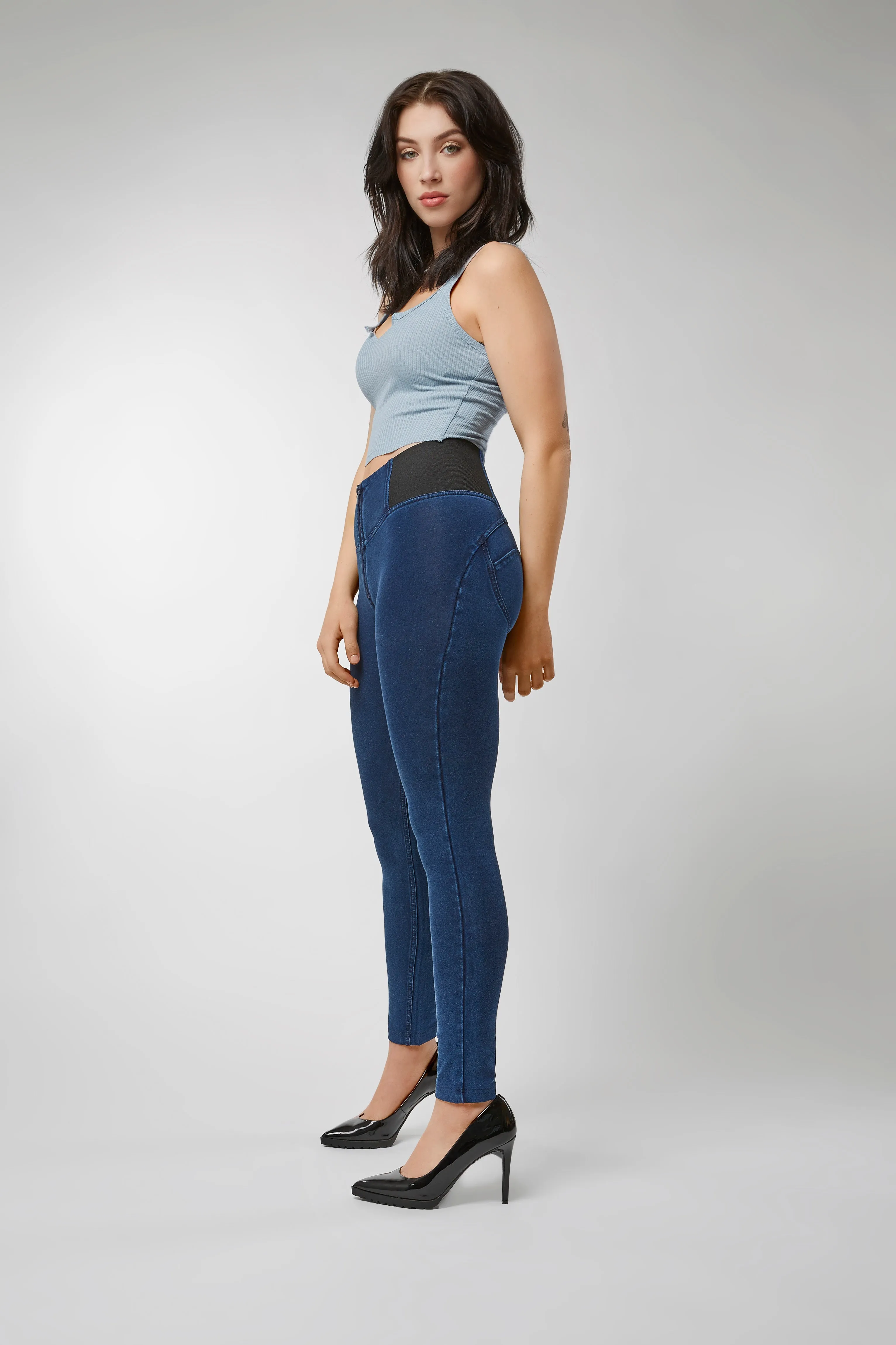 WR.UP® Denim - High Rise Full Length Elastic Side - Dark Rinse
