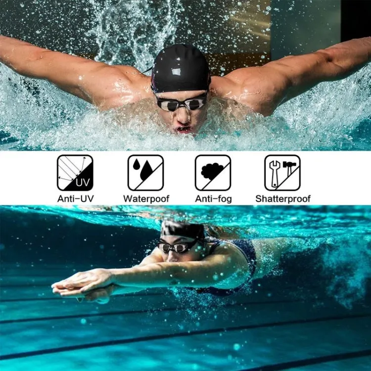 YJ003 Electroplating HD Anti-fog Swimming Glasses Waterproof Diving Equipment for Man and Women(Gray)